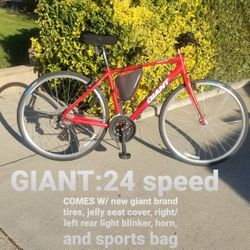 GIANT ESCAPE 24 Speed: Red Road BIKE (Hybrid)