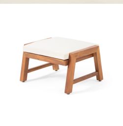 Acacia Wood Ottoman Set (2) w side table