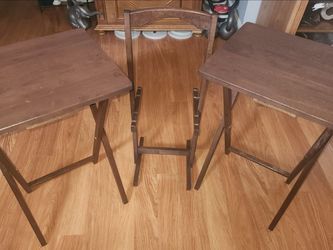 TV Trays (2) Dark Wood