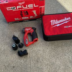 Milwaukee M12 FUEL 12V Lithium-Ion Brushless Cordless 4-in-1 Installation 3/8 in. Drill Driver Kit with 4-Tool Heads (Tool Only)