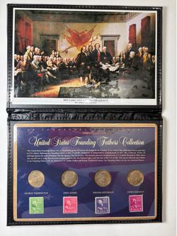 US Comm Gallery Founding Fathers Collection Presidential Dollar Coins & Stamps