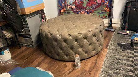 Suede Ottoman 