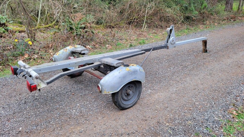 1950's Tee Nee Boat Trailer ready to Restore Or Use As Is Steel Fenders