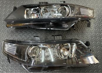 04-08 ACURA TSX HEADLIGHTS HEADLAMPS BLACK HOUSING CLEAR