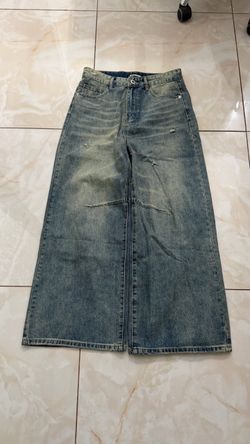 Wide Leg Distressed Baggy Jeans
