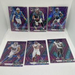 2025 Mosaic Purple Scope Lot of 6 Jalen Hurts Calvin Johnson Derwin James Jr