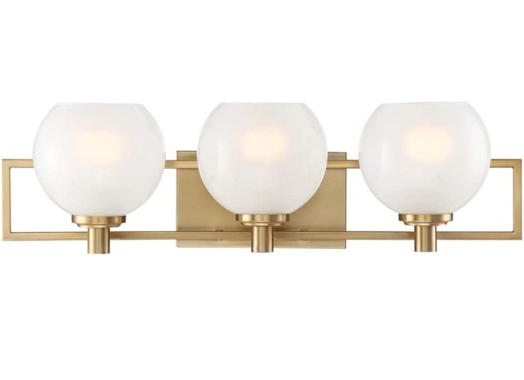 DESIGNERS FOUNTAIN 94503-BG 24in Cowen 3 Bathroom Vanity Light Fixture, Brushed Gold