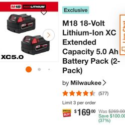 M18 Milwaukee Battery 