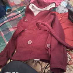 Women's Burgundy Fleece Jacket 