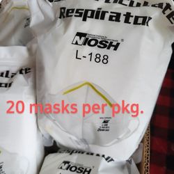 New NIOSH N95 Particulate Respirator Face Mask  - 20 Pack