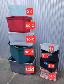 Plastic Storage Bins NO LIDS!!!!