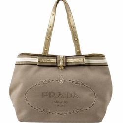 Prada Logo Jacquard Tote