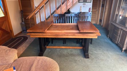Dining table and six chairs