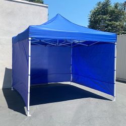 New in Box $129 Heavy-Duty White Popup Canopy 10x10ft with (3 Sidewall) Outdoor Gazebo, Carry Bag