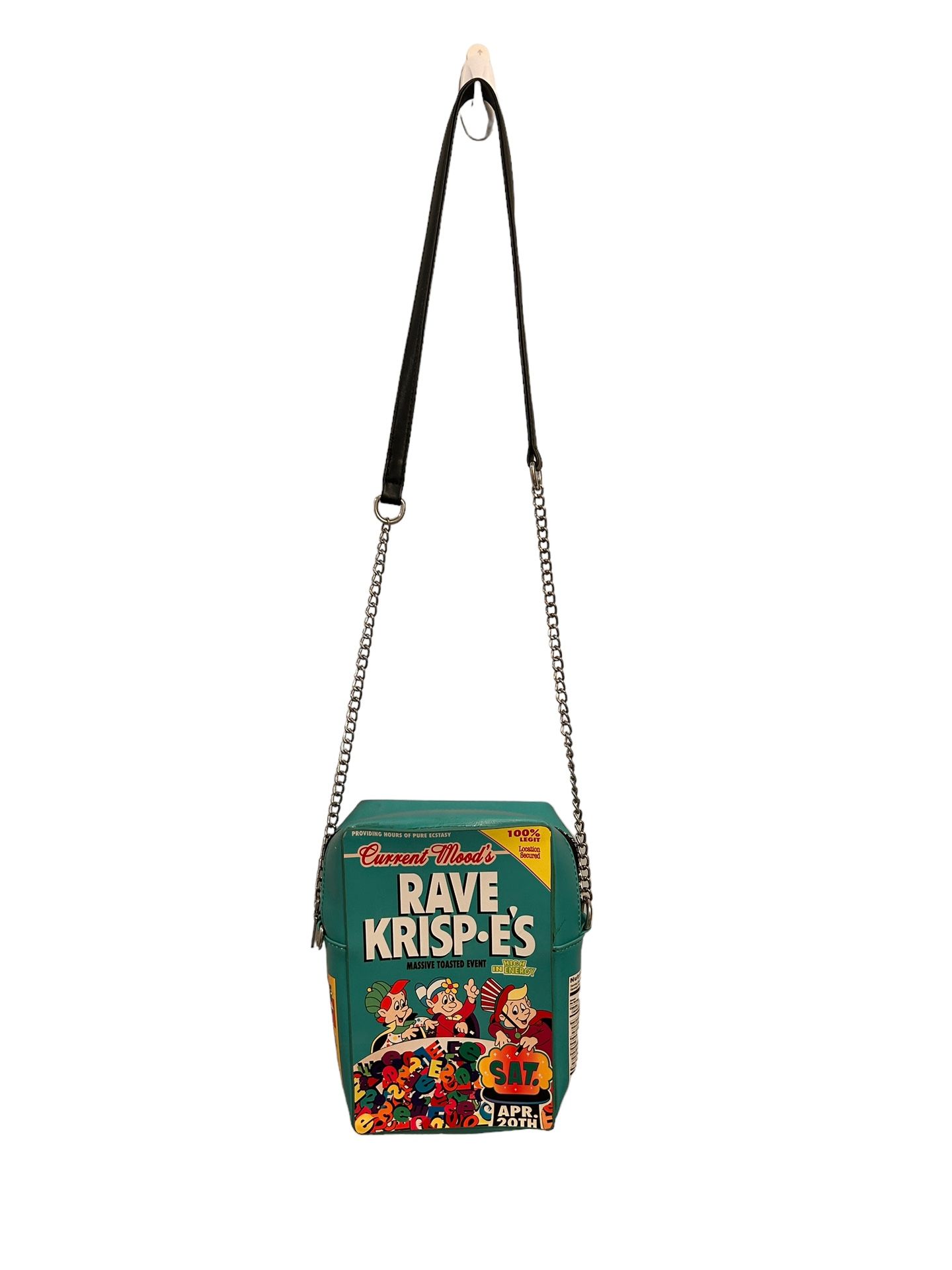 Current Mood Rave Rice Krispies Cereal Box Shoulder Purse Chain Strap Bag