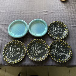 72 Brand new metallic & glitter birthday party plates