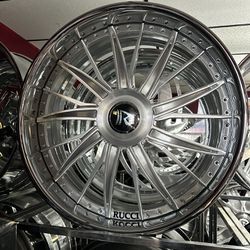 24inch Rucci Forged Wheels Tires Floating Caps Matching Steering Wheel 