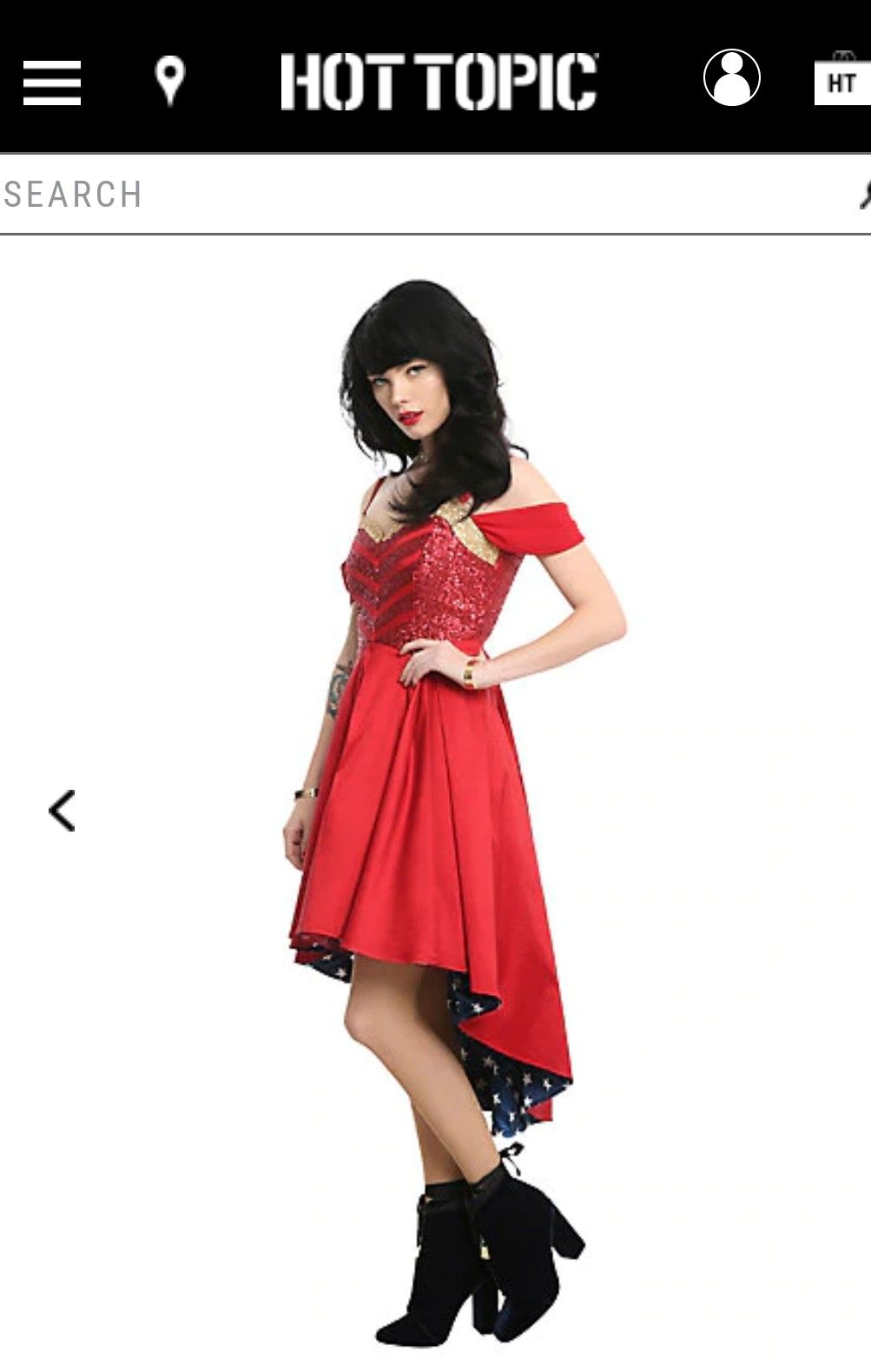 XXL Hot Topic Wonder Woman formal dress just in time for Comic-Con.