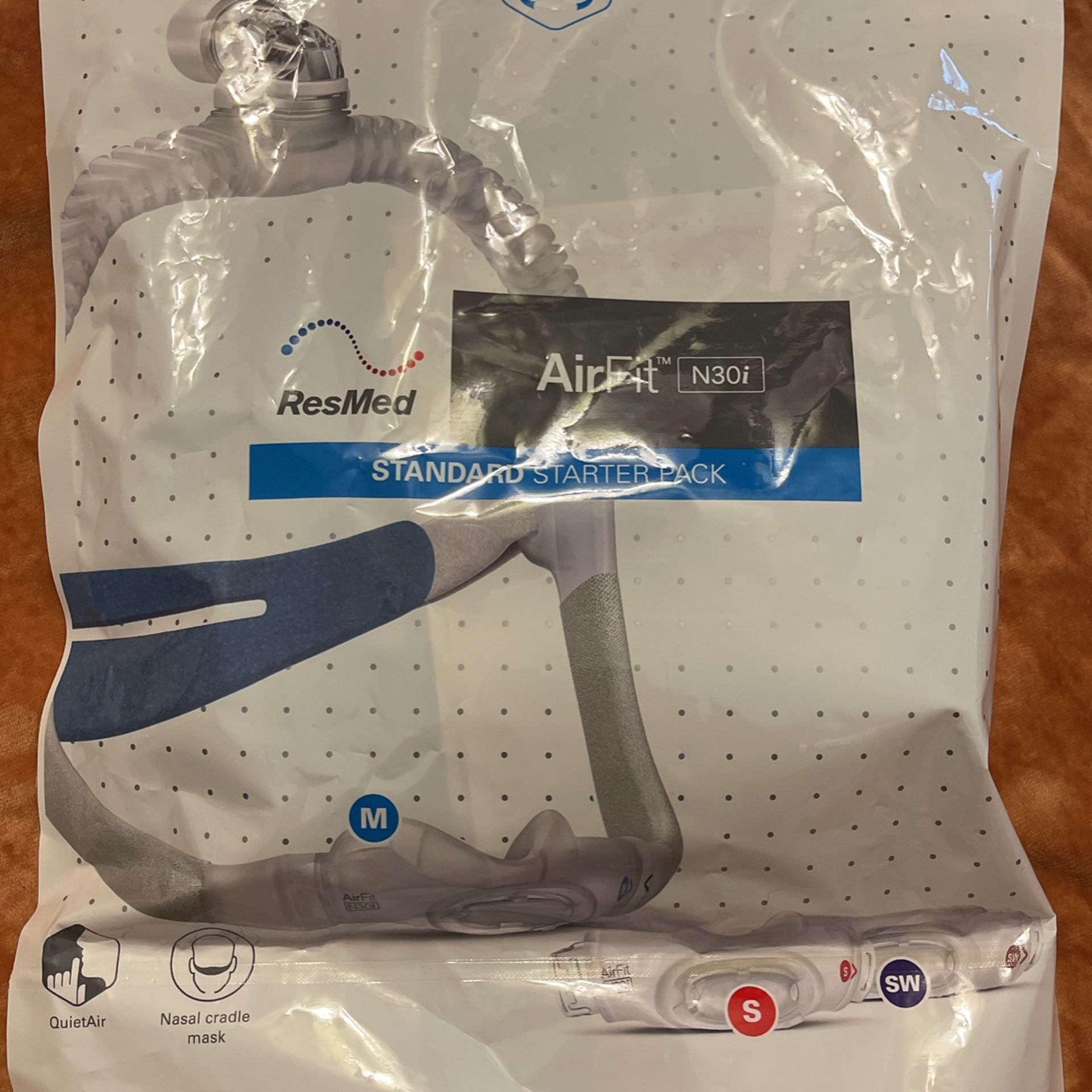 ResMed AirFit N30i Standard Starter Pack CPAP Face Mask Nasal Pillows / Cradle