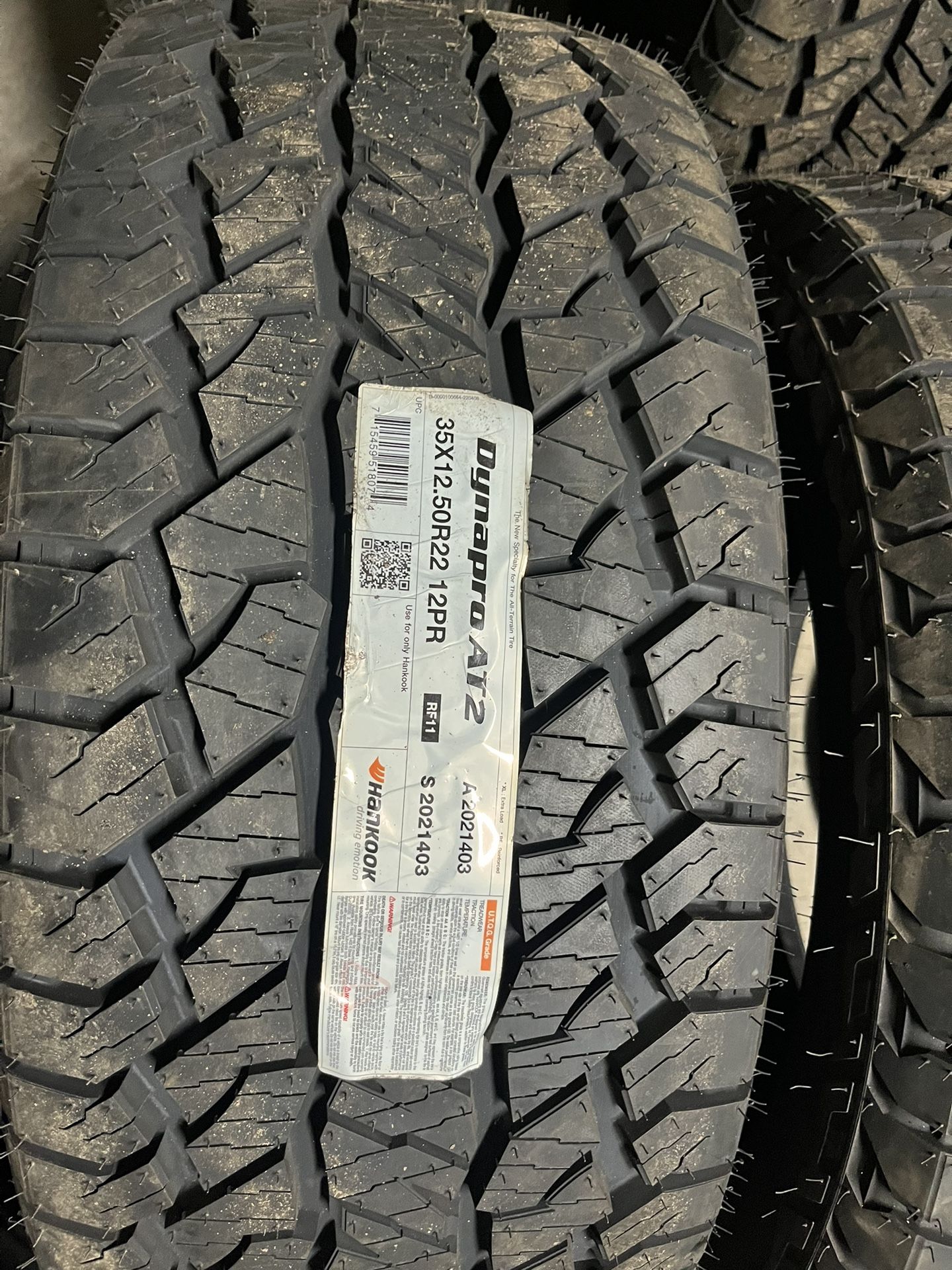 Set Of Brand New 35 X 12.50R22 Hankook All-terrains