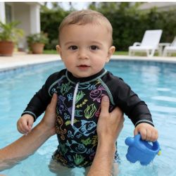 Funnycokid Baby Swimsuit Boy Toddler Bathing Suit Rash Guard UPF 50+ Swimwear 6 Months-4T By B