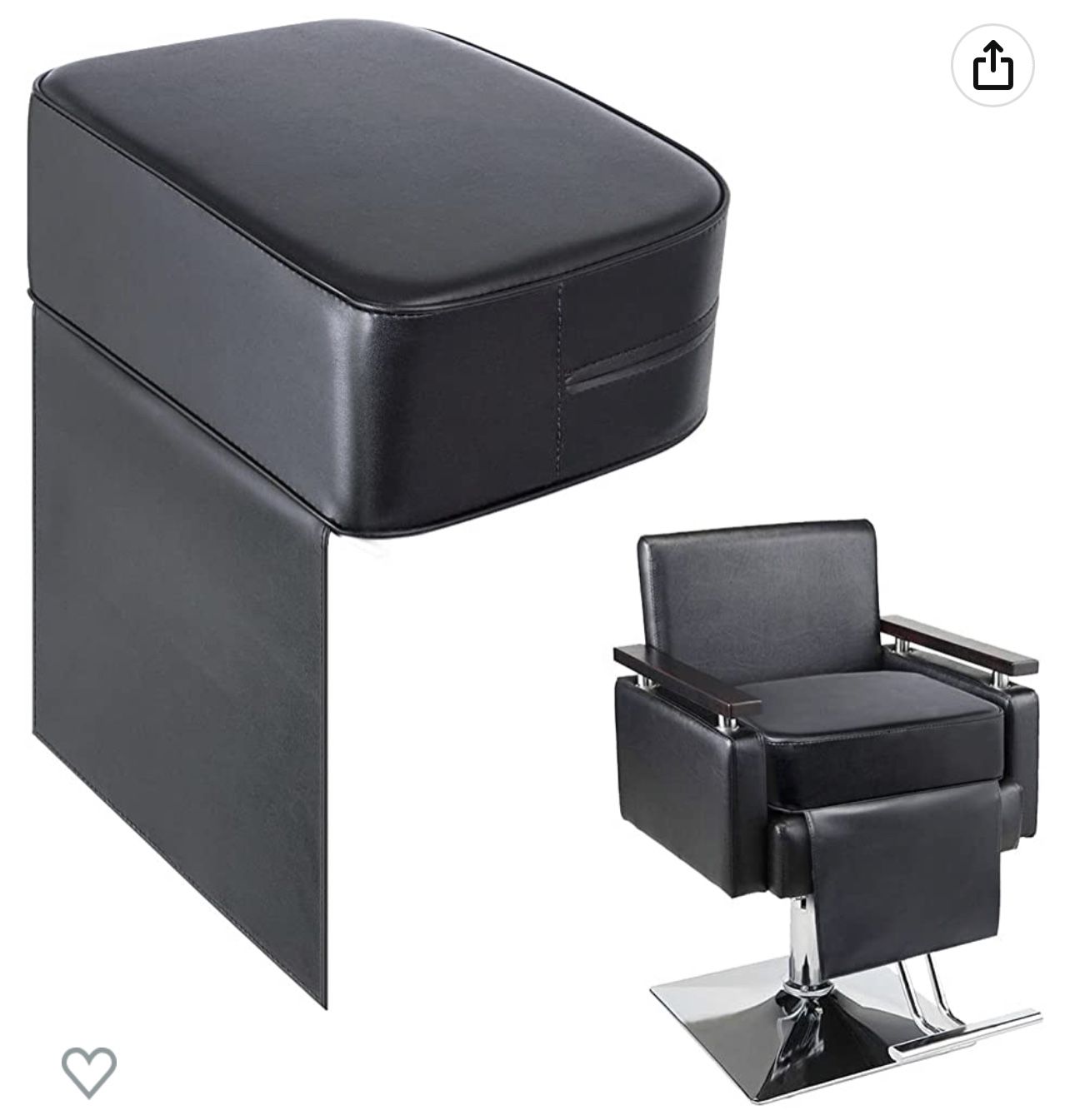 Salon Booster Seat Cushion for Child Hair Cutting, Cushion for Styling Chair, Barber Beauty Salon Spa Equipment Black
