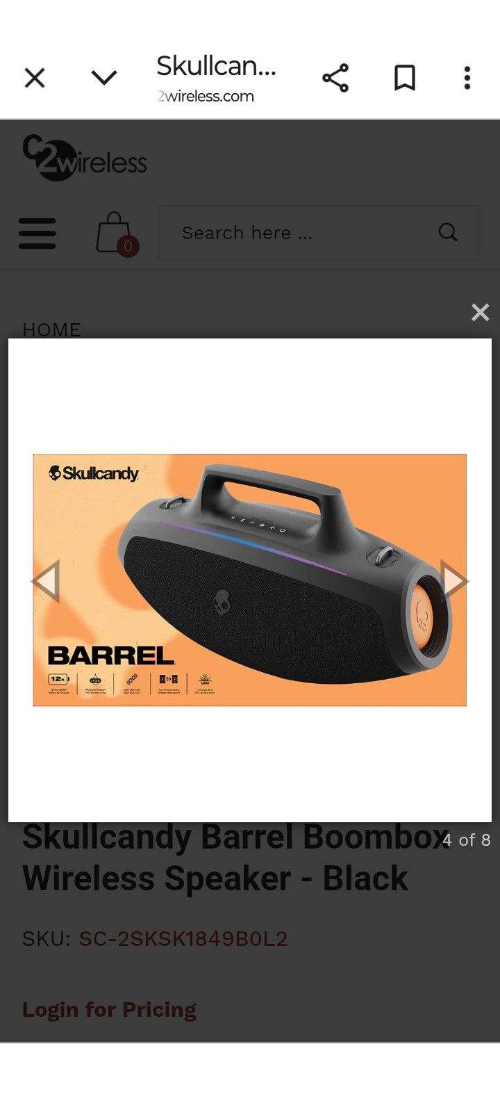 SKULLCANDY BARRELL BLUETOOTH SPEAKER NEW IN BOX