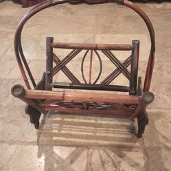 Vintage Magazine Bamboo Rattan Folding $40.00