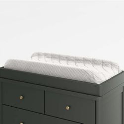 Crate And Barrel Olive Green Wood Baby Changing Table Topper