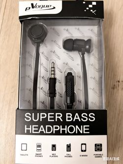 eVogue Super Bass In-Ear Headphones with Mic