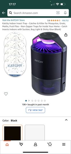 Katchy Indoor Insect Trap - Catcher & Killer for Mosquitos, Gnats, Moths, Fruit Flies - Non-Zapper Traps for Inside Your Home - Catch Insects Indoors 