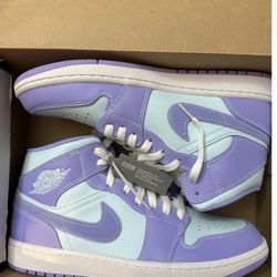Purple And Light Blue Jordan 1 Mid 10.5 Men’s