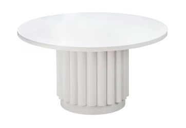 55" White Round Dining Table