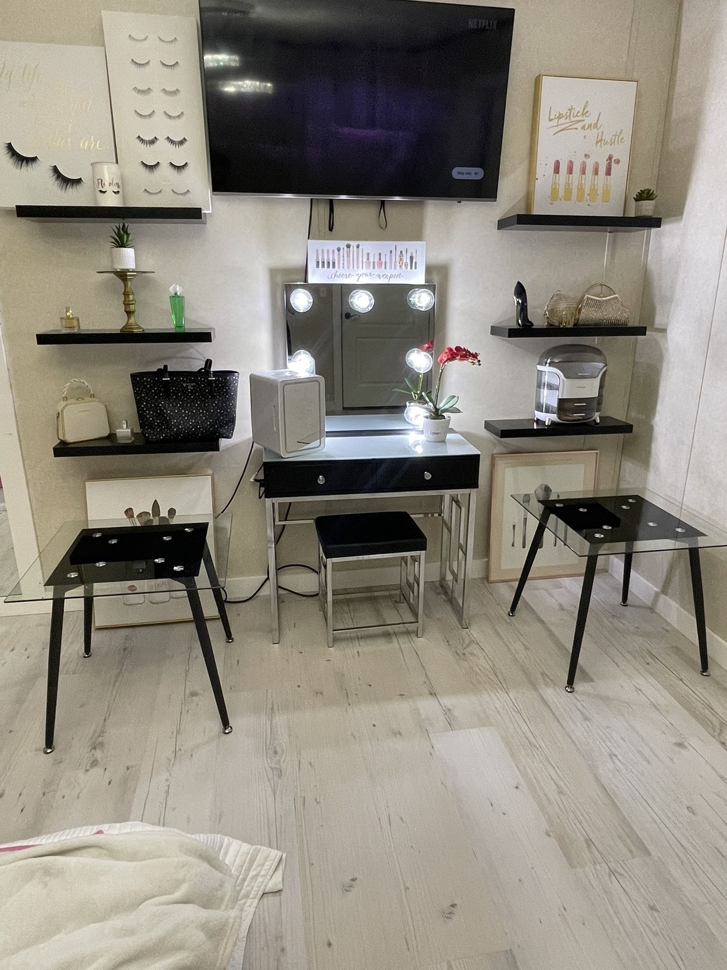 2 Glass Modern Tables