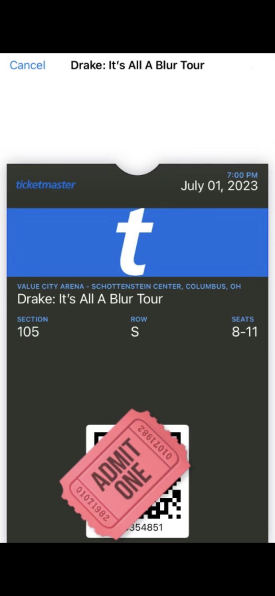 Drake It’s all a blur tickets
