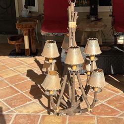 Large Rustic Iron Chandelier 