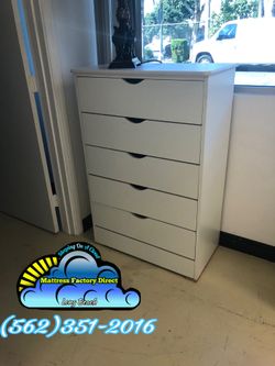 White Katy five drawer dresser new chest cajonera Comoda compressed