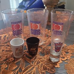 Phoenix Suns Glassware And Shot Glasses Vintage 