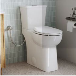 21 Inch White Elongated Extra Tall Dual Flush Toilet