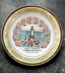 Vintage Antique Souvenir Advertising Plate 1910 Calendar Melrose California