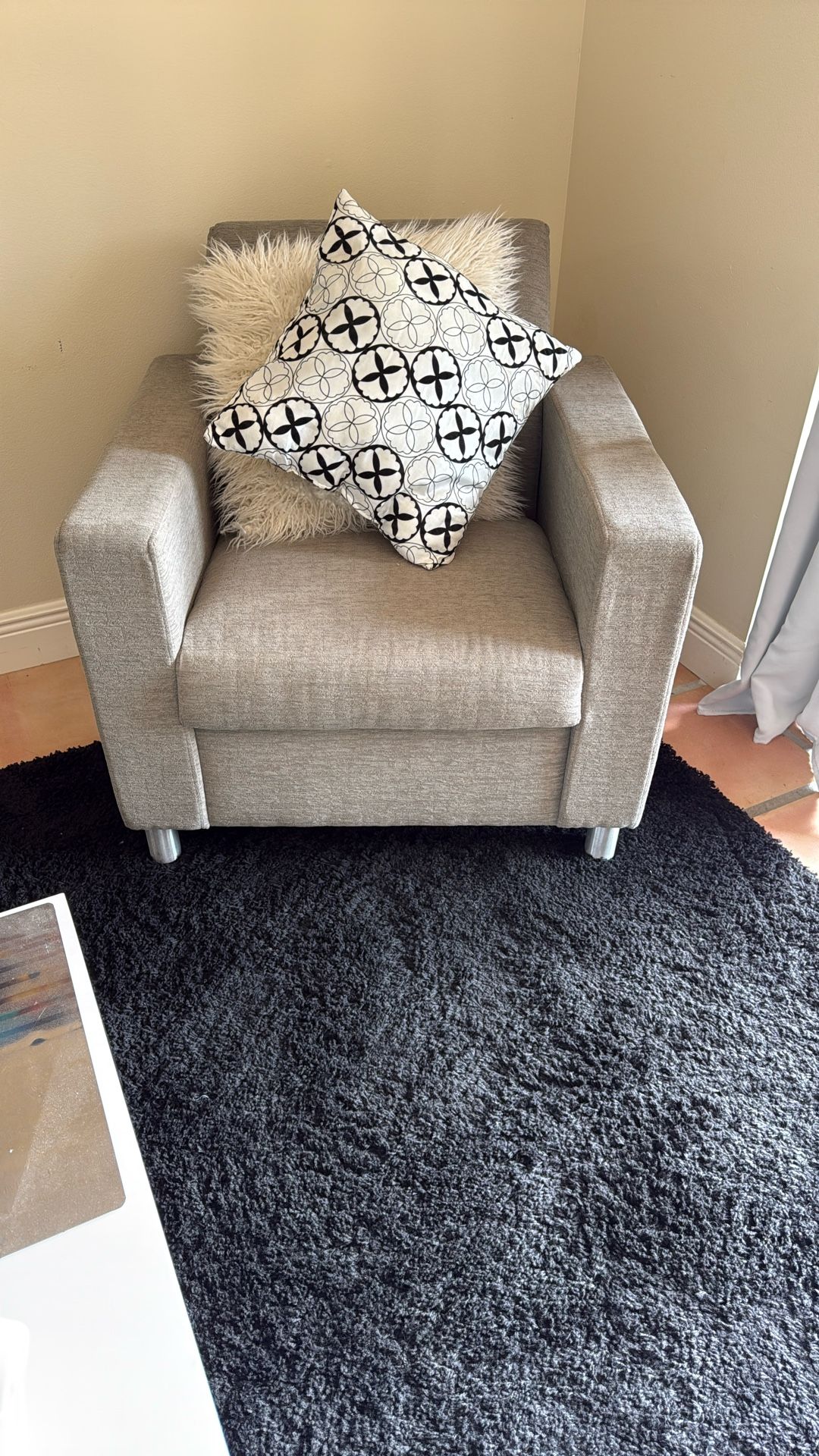 Set Of Two Chair Upholstered Armchair Square Arms Decorative