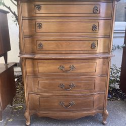 Vintage dresser Or Tall Chest With Matching Nightstands