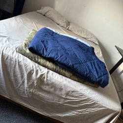 Newish King Bed W/ Box Springs & Metal Frame 