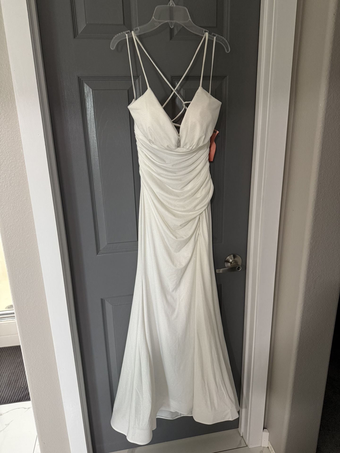 White Long Glitter Dress