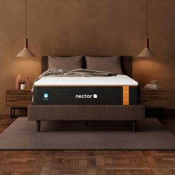 Nectar Premier Copper 14" Queen Mattress, Medium Firm Gel Memory Foam 3x cooling - Local Delivery