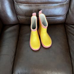 Yellow rain boots