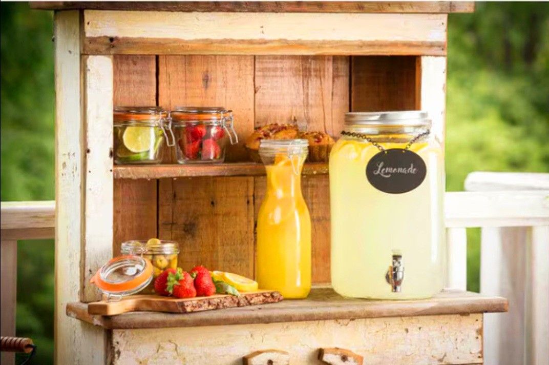 Supplies Sale Glass Mason Jar Drink Dispenser & Base