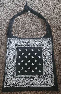 Black Paisley Bandana Tote Bag