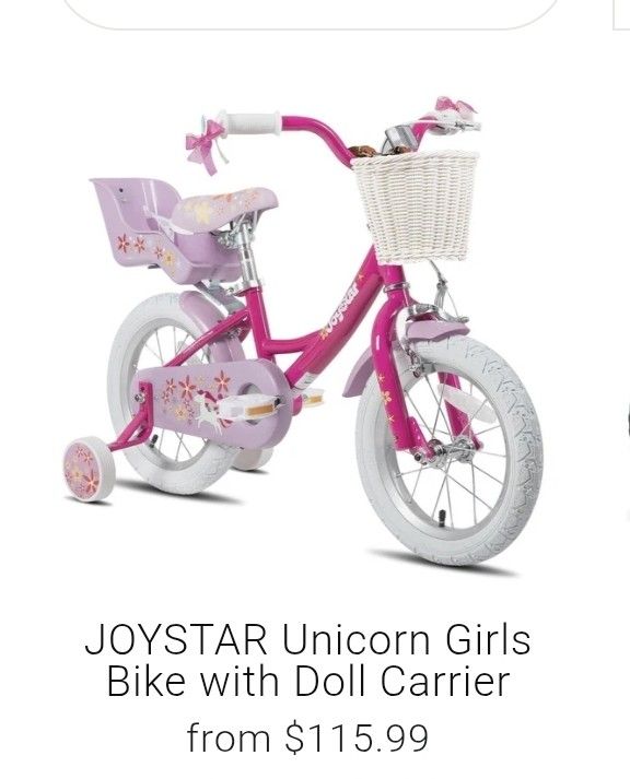 Unicorn Girls Bike for 2-9 Years Old NEW