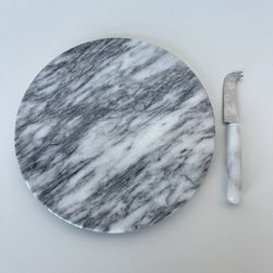 Marble Cheese Board With Cheese Knife